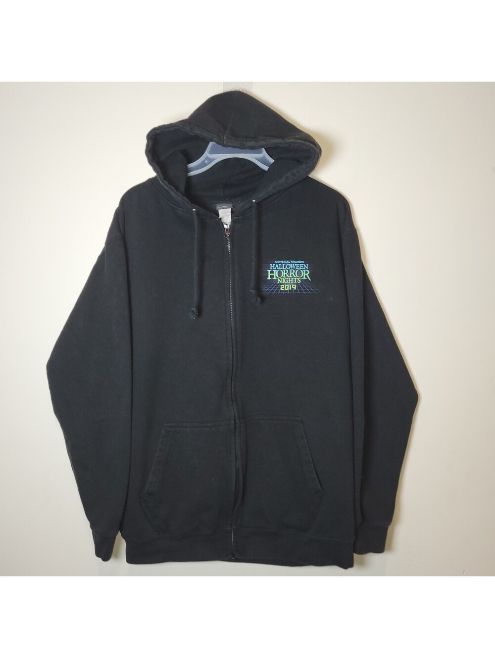 Universal Orlando Halloween Horror Nights 2019 Full Zip Hoodie Men's XL Black